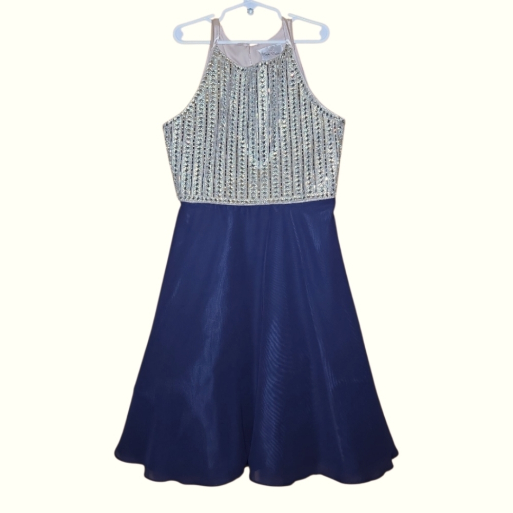 Rare Editions Girls Embellished Chiffon Formal Dress Size 14